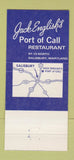 Matchbook Cover - Port of Call Restaurant Salisbury MD 30 Strike