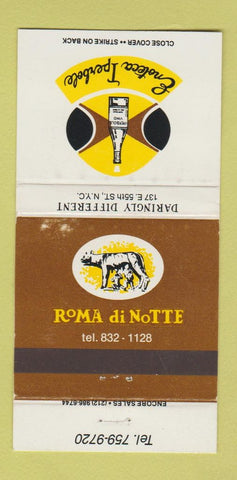 Matchbook Cover - Roma Di Notte New York City Enoteca Iperbole 30 Strike