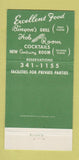 Matchbook Cover - Binyon's Chicago IL WEAR 30 Strike
