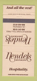 Matchbook Cover - Nendels Motor Inn OR WA CHAIN 30 Strike