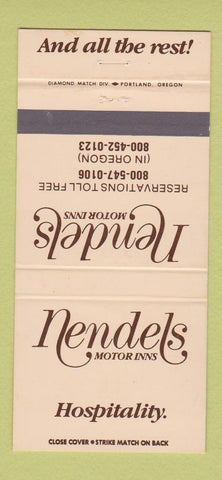 Matchbook Cover - Nendels Motor Inn OR WA CHAIN 30 Strike