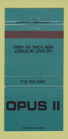 Matchbook Cover - Opus II New York City 30 Strike