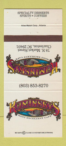 Matchbook Cover - Kaminstky's Cafe Charleston SC 30 Strike
