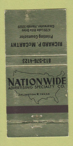 Matchbook Cover - Richard McCarthy Printing Advertising Clearwater FL 30 Strike