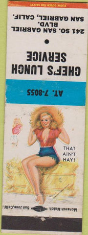 Matchbook Cover - Chef's Lunch Service San Gabriel CA pinup