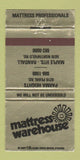 Matchbook Cover - Mattress Warehouse Maple Heights Parma OH WEAR 30 Strike