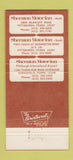 Matchbook Cover - Sheraton Motor Inns Pittsburgh PA Coraopolis 30 Strike