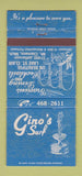Matchbook Cover - Gino's Surf Mount Clemens MI 30 Strike