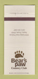 Matchbook Cover - Bear's Paw Country Club Naples FL WEAR 30 Strike