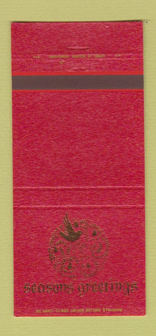 Matchbook Cover Roy & Herma Lake Edge Restaurant Wachung NJ Christmas 30 Strike