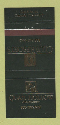 Matchbook Cover - Quail Hollow Club Resorts Concord OH 30 Strike