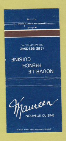 Matchbook Cover - Maureen Nouvelle French Restaurant Philadelphia PA 30 Strike