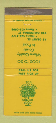 Matchbook Cover - Lemon Tree Coffee Shop San Francisco CA 30 Strike