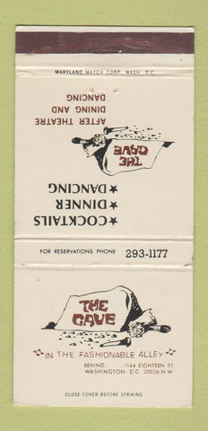 Matchbook Cover - The Cave Washington DC restaurant 30 Strike