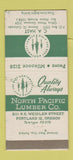Matchbook Cover - North Pacific Lumber CA Hast Denver Colorado Arvada 30 Strike