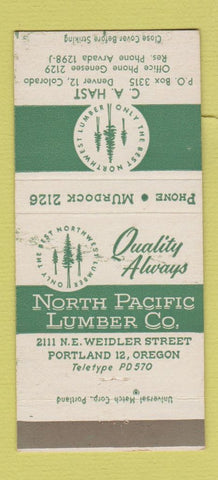 Matchbook Cover - North Pacific Lumber CA Hast Denver Colorado Arvada 30 Strike
