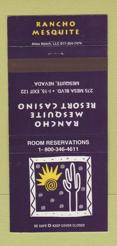 Matchbook Cover - Rancho Mesquite Resort Casino Mesquite NV 30 Strike