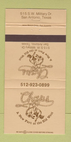 Matchbook Cover - Chaps San Antonio TX 30 Strike
