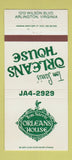Matchbook Cover - Tom Sarris' Orleans House Arlington VA 30 Strike