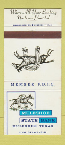 Matchbook Cover - Huleshoe State Bank Muleshoe TX 30 Strike