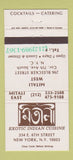 Matchbook Cover - Mitali West Indian Restaurant New York City 30 Strike