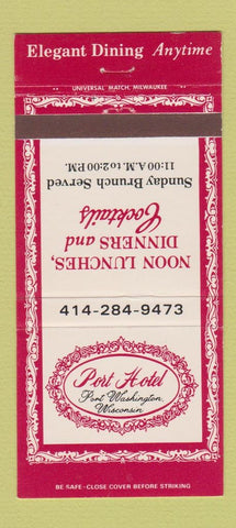 Matchbook Cover - Port Hotel Port Washington WI 30 Strike
