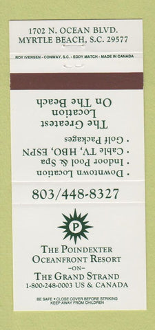 Matchbook Cover - Poindexter Resort Myrtle Beach SC 30 Strike