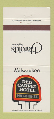 Matchbook Cover - Red Carpet Hotel Milwaukee WI Harold's Restaurant 30 Strike