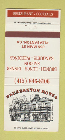 Matchbook Cover - Pleasanton Hotel CA 30 Strike