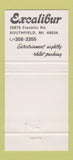 Matchbook Cover - Excalibur Southfield MI 30 Strike