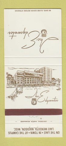 Matchbook Cover - The Edgewater Hotel Lake Mendota Madison WI 30 Strike