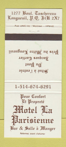 Matchbook Cover - Motel La Parisienne Longueuil QC WEAR 30 Strike