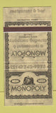 Matchbook Cover - Monoloply Restaurant Dallas TX 30 Strike