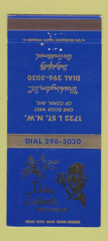 Matchbook Cover - Duke Zeibert's Restaurant Washington DC WEAR 30 Strike