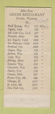 Matchbook Cover - Adams Restaurant Rawlins WY 30 Strike