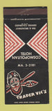 Matchbook Cover - Trader Vic's Tiki Denver Colorado Cosmopolitan Hotel 30 Strike