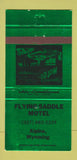 Matchbook Cover - Flying Saddle Motel Alpine WY GREEN WEAR 30 Strike