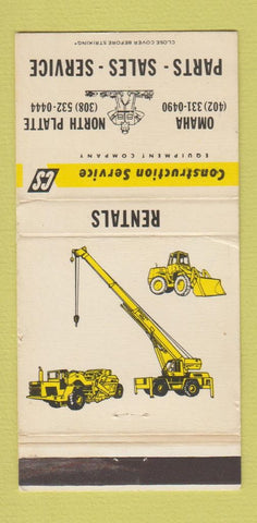 Matchbook Cover - Construction Service North Platte Omaha NE 30 Strike