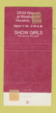 Matchbook Cover - Dream Street Strip Club Houston TX WEAR 30 Strike