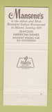 Matchbook Cover - Mansene's Italian Restaurant Miami FL 30 Strike