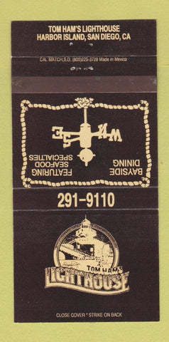 Matchbook Cover - Tom Ham's Lighthouse San Diego CA Harbor ISland 30 Strike