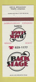 Matchbook Cover - Back Stage Tempe AZ restaurant 30 Strike