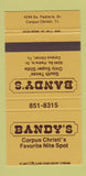 Matchbook Cover - Bandy's Corpus Christi TX Nite Club 30 Strike