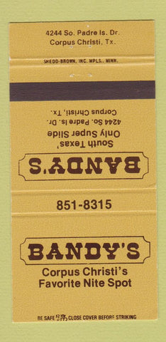 Matchbook Cover - Bandy's Corpus Christi TX Nite Club 30 Strike