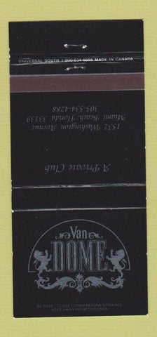 Matchbook Cover - Van Dome Club Miami Beach FL 30 Strike