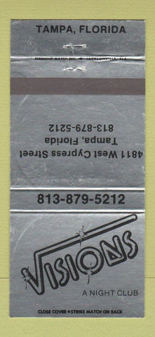 Matchbook Cover - Visions Night Club Tampa FL 30 Strike