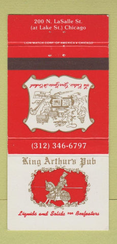 Matchbook Cover - King Arthur's Pub Chicago IL 30 Strike