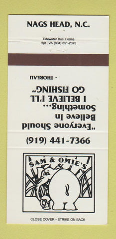 Matchbook Cover - Sam & Omie's Nags Head NC Thoreau Quote 30 Strike