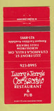 Matchbook Cover Larry & Jerry's Corkscrew Restaurant Cuyahoga Falls ON 30 Strike