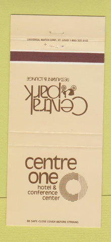 Matchbook Cover Central Park Restaurant Centre One Hotel Cleveland OH 30 Strike